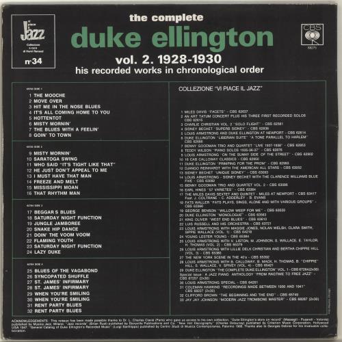Duke Ellington The Complete Duke Ellington Vol.2 1928-1930 Italian